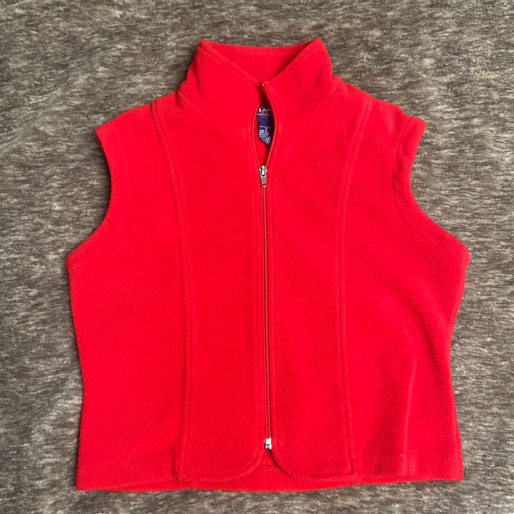 HPโค๏ธ! VTG Champs Sports Red fleece zip up vest. In EUC 90โs. Soft & warm! - Picture 1 of 8